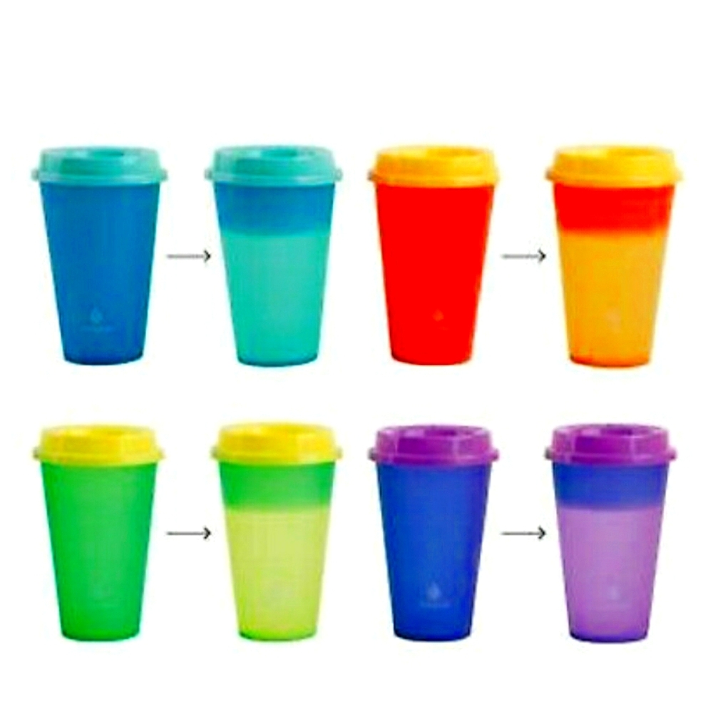 Color changing hot cups